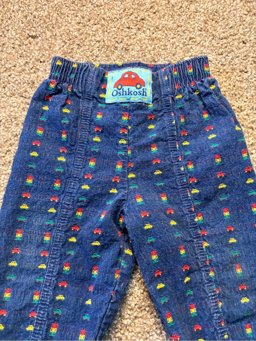 Vintage OshKosh B'gosh Navy Jeans with Multicolor Car Embroidery